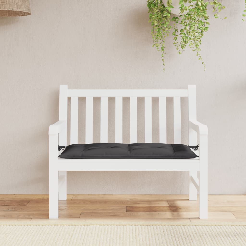vidaXL وسادة مقعد حديقة أسود 100×50×7 سم قماش