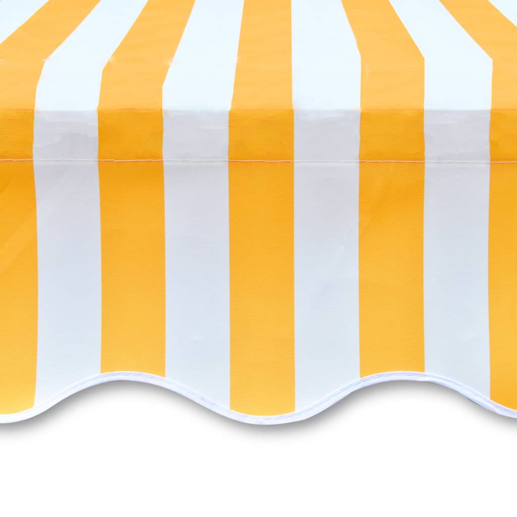 غطاء مظلة واقي من الشمس قماش زهرة دوار الشمس أبيض وأصفر 3×2.5 م (غير شامل الإطار) vidaXL