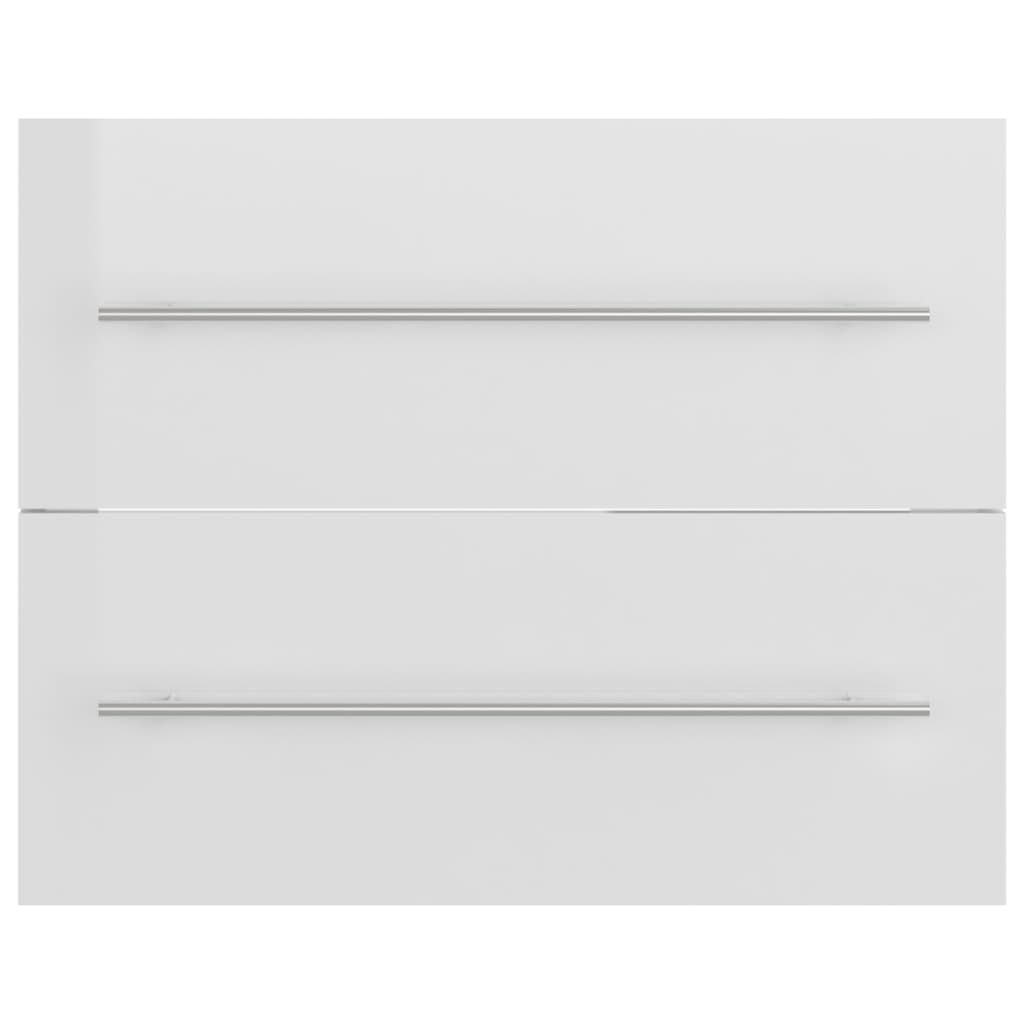 vidaXL خزانة حوض أبيض شديد اللمعان 60×38.5×48 سم خشب حبيبي