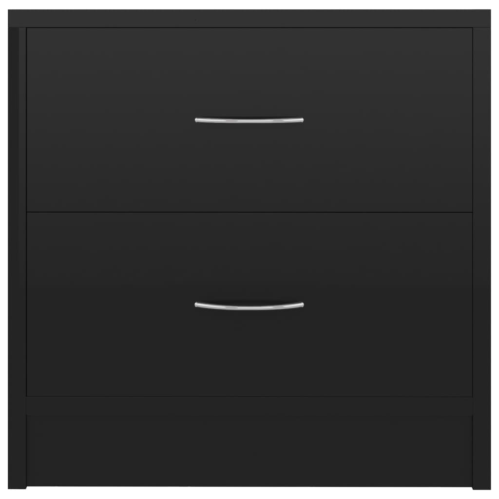 vidaXL خزانات سرير جانبية 2 ق أسود لامع 40×30×40 سم خشب مضغوط