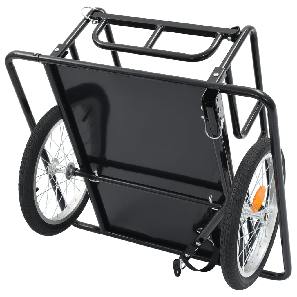 vidaXL عربة دراجة 130×73×48.5 سم فولاذ أسود