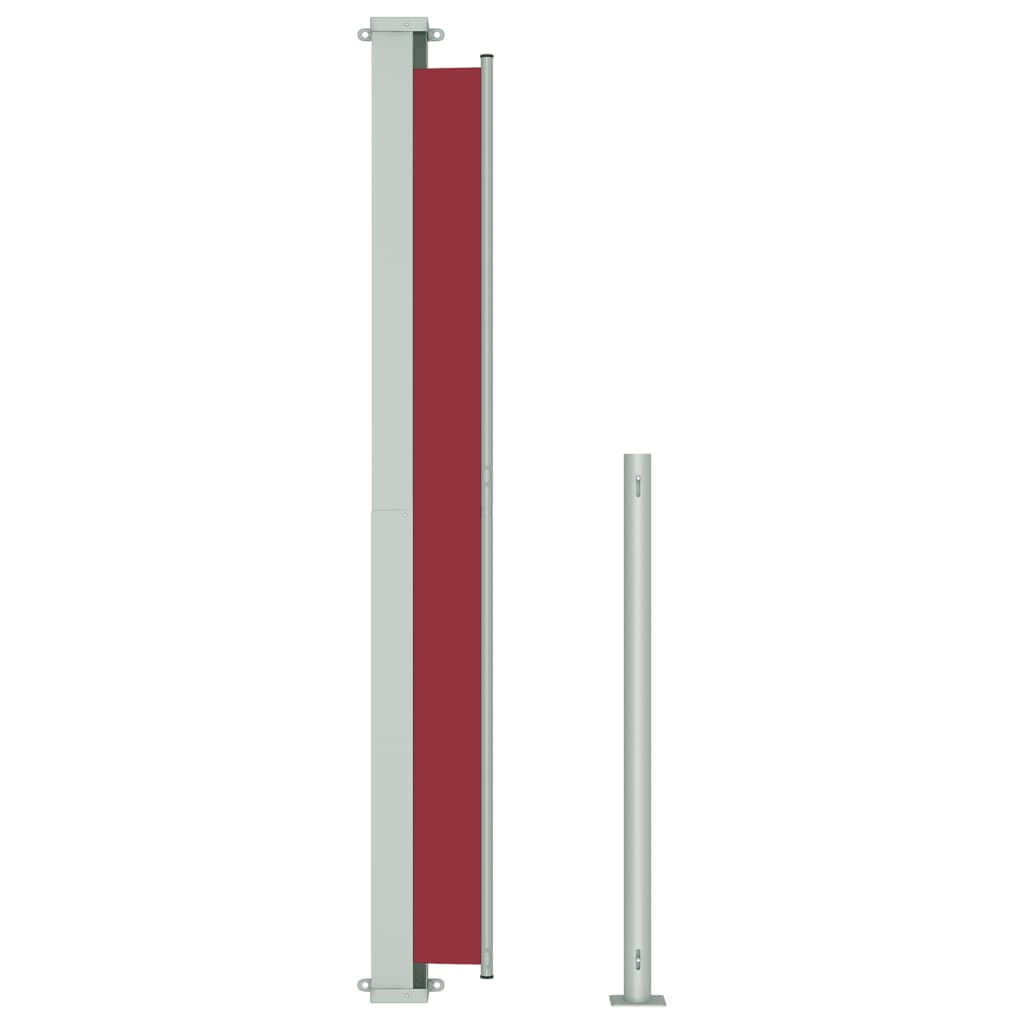 vidaXL مظلة فناء جانبية قابلة للسحب 180×300 سم أحمر