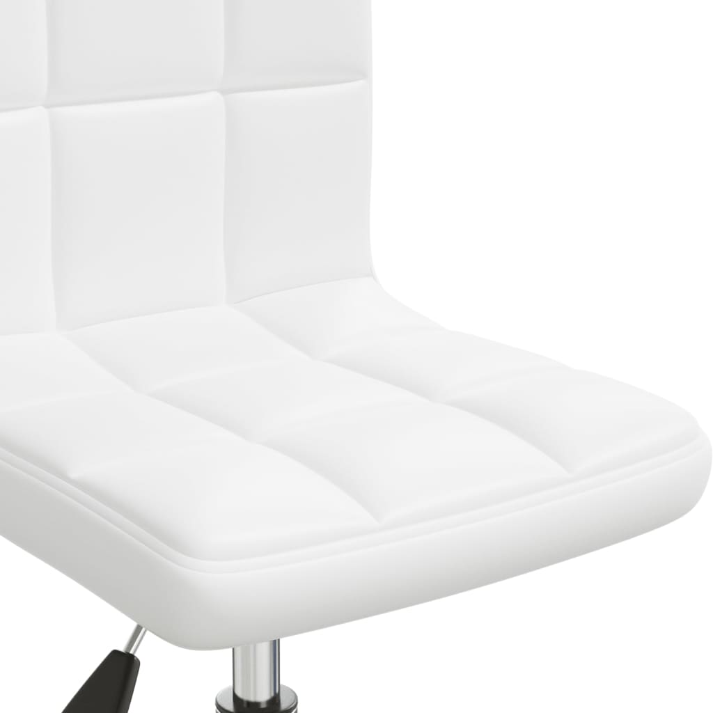 vidaXL كرسي سفرة دوار جلد صناعي أبيض