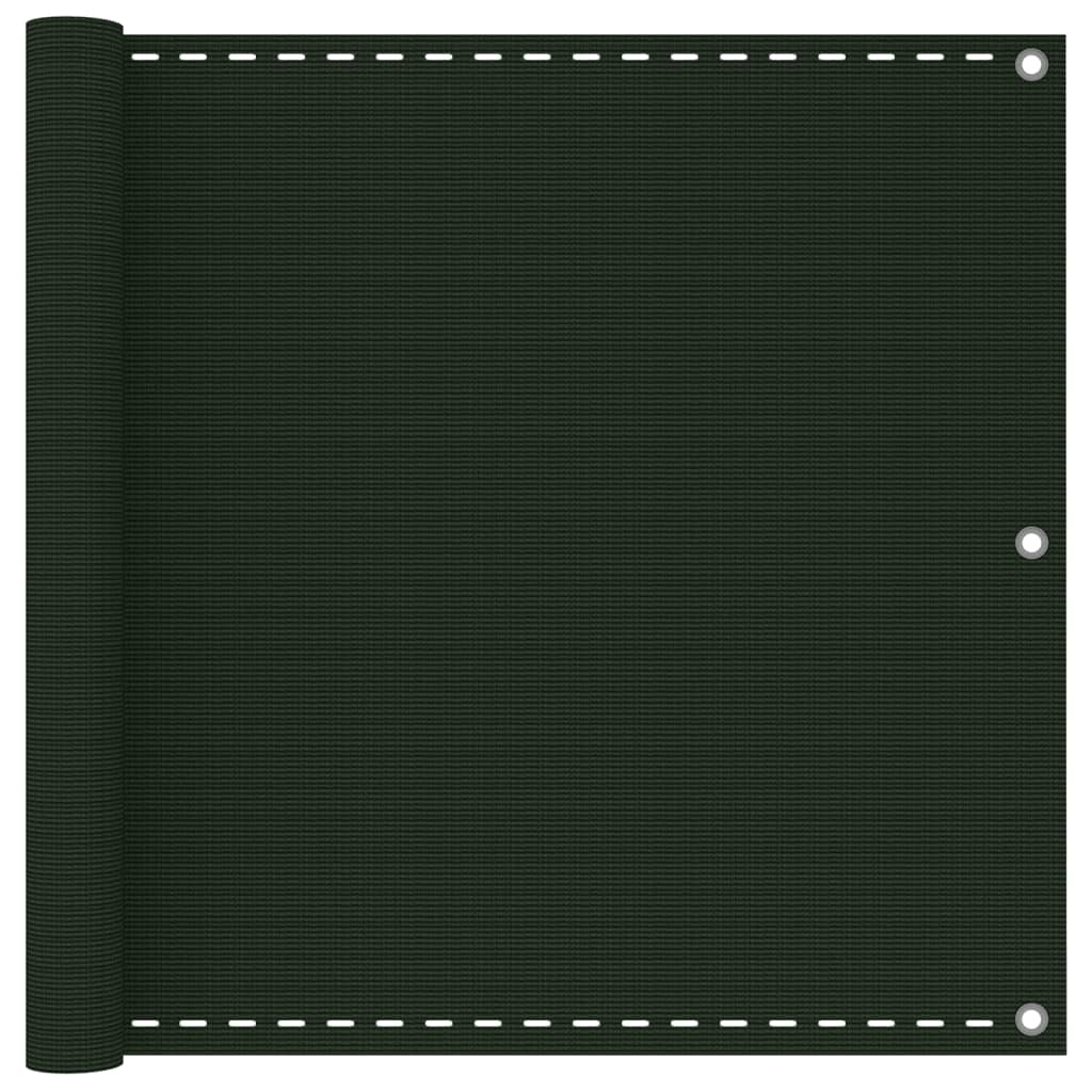 vidaXL ساتر شرفة أخضر داكن 90×600 سم HDPE
