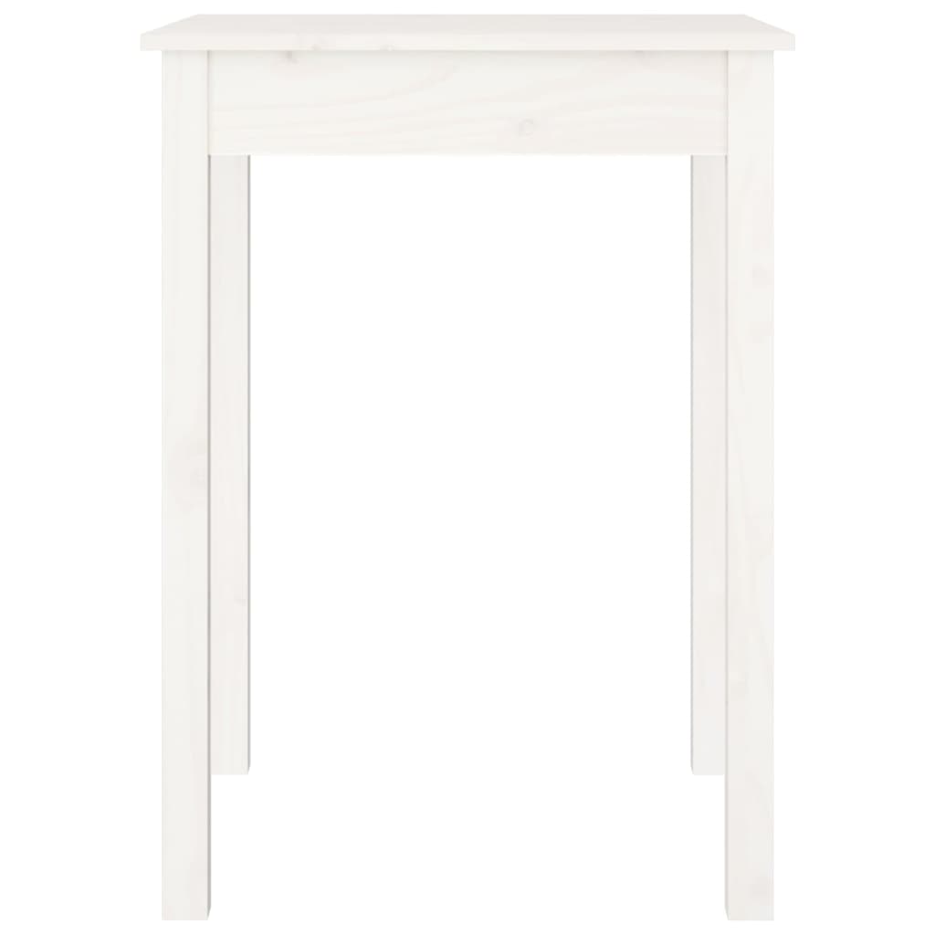 vidaXL طاولة طعام لون أبيض 75x55x55 سم خشب صنوبر صلب