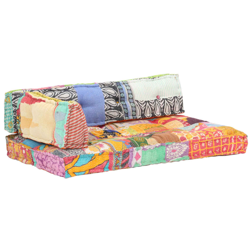 vidaXL وسادة أريكة البليت متعددة الألوان قماش مرقع