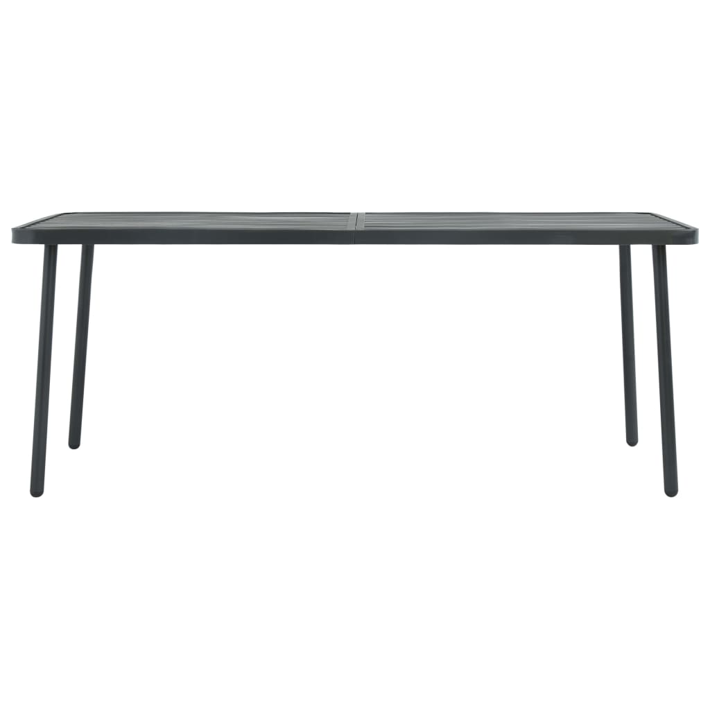 vidaXL طاولة حديقة رمادي غامق 180×83×72 سم فولاذ
