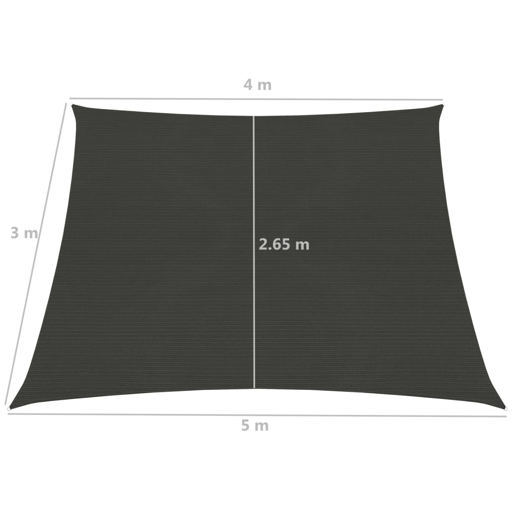 vidaXL مظلة شراعية 160 جم/م² أنثراسيت 4/5×3 م HDPE