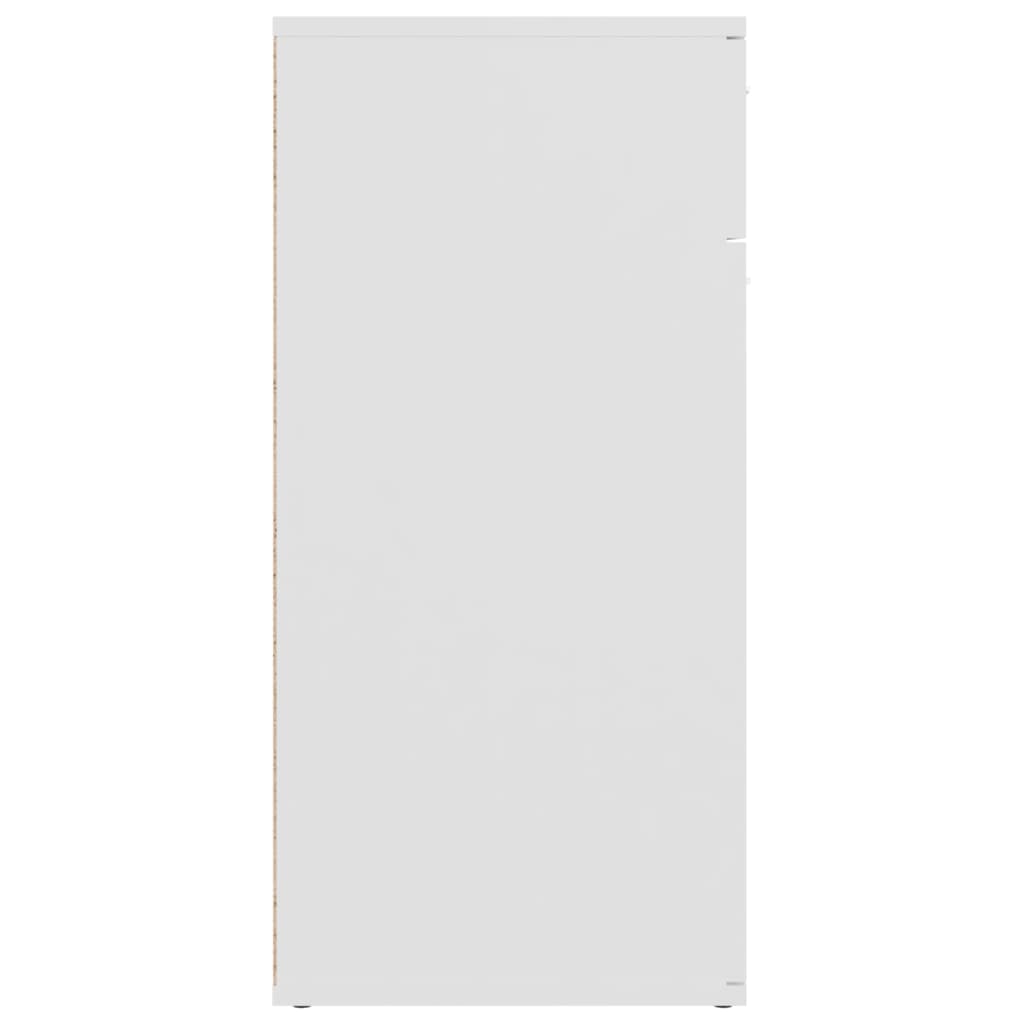vidaXL خزانة جانبية أبيض 80×36×75 سم خشب حبيبي