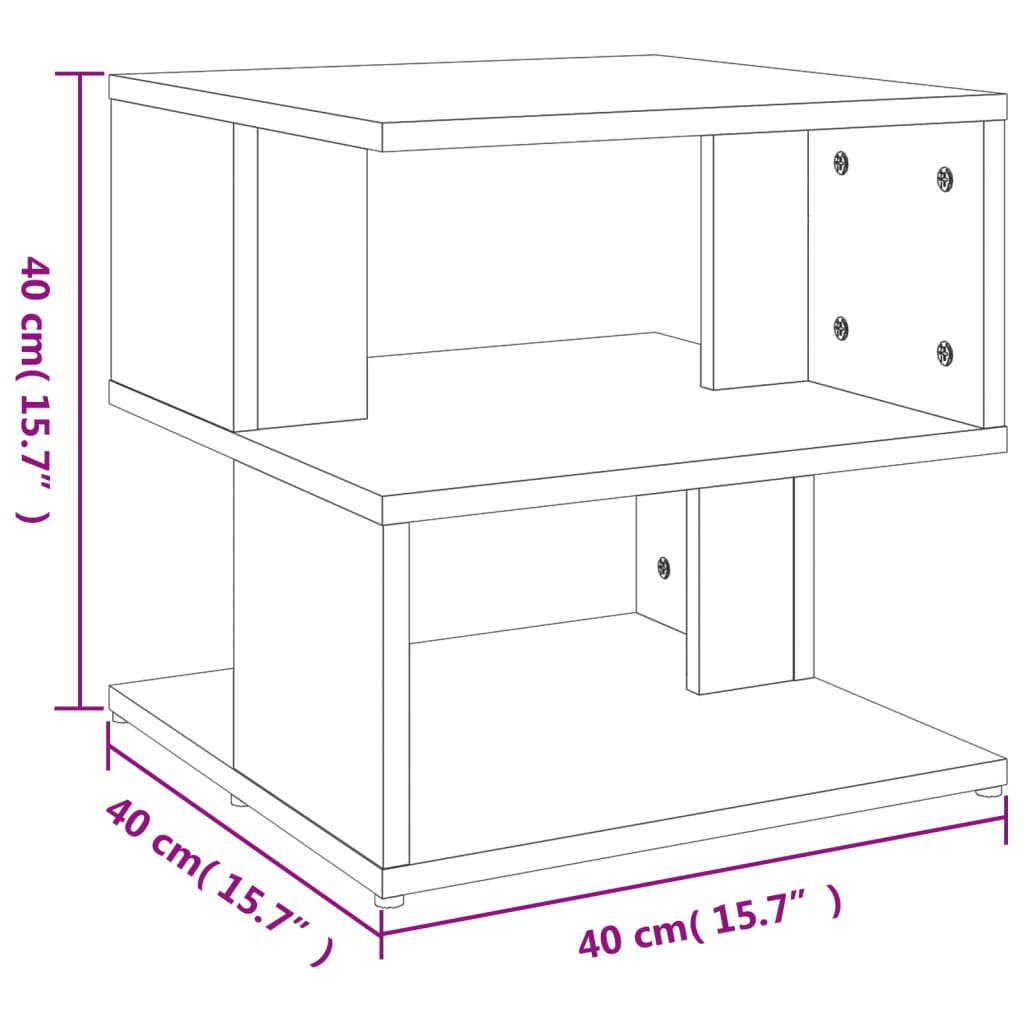 vidaXL طاولة جانبية رمادي أسمنتي 40×40×40 سم خشب صناعي