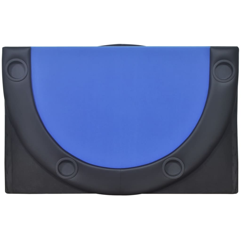 vidaXL سطح طاولة بوكر 10 لاعبين قابلة للطي لون أزرق