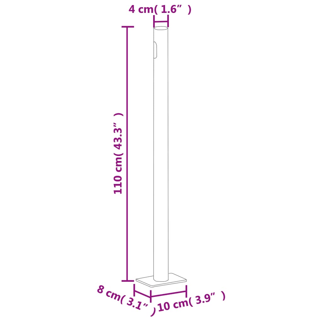 vidaXL مظلة فناء جانبية قابلة للسحب 180×500 سم كريمي