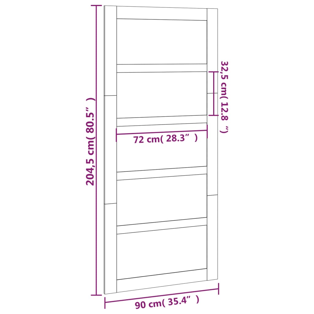 vidaXL باب حظيرة 204,5x1,8x90 سم خشب صنوبر صلب