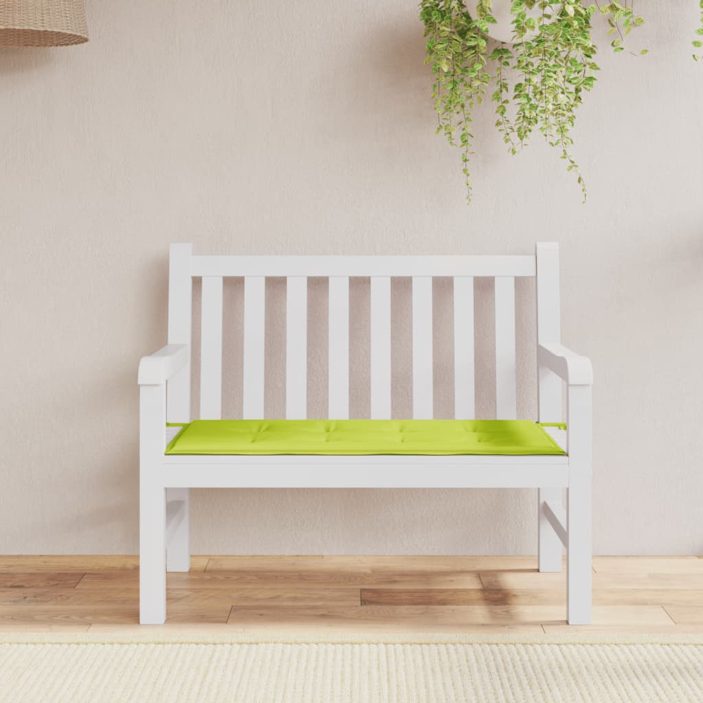 vidaXL وسادة مقعد حديقة أخضر ساطع 120×50×3 سم قماش