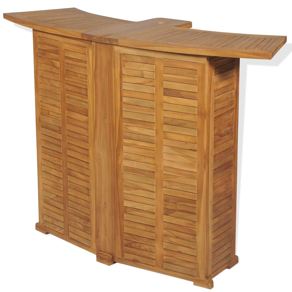 vidaXL طاولة بار قابلة للطي 155×53×105 سم خشب ساج صلب