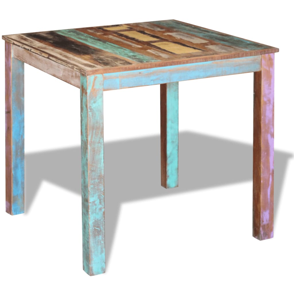 vidaXL طاولة طعام خشب صلب مستصلح 80×82×76 سم