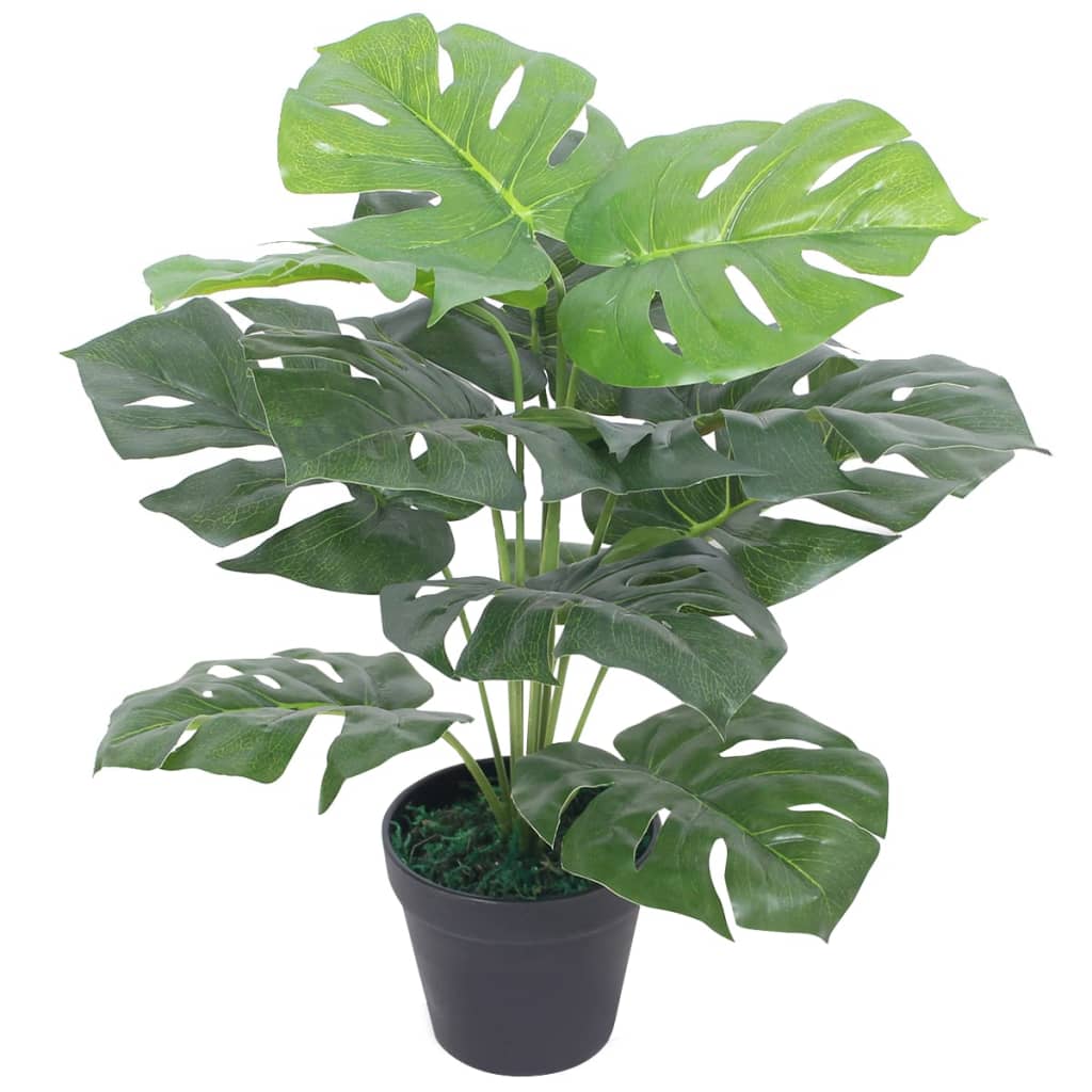 vidaXL نبات قفص صدري صناعي مع أصيص 45 سم أخضر