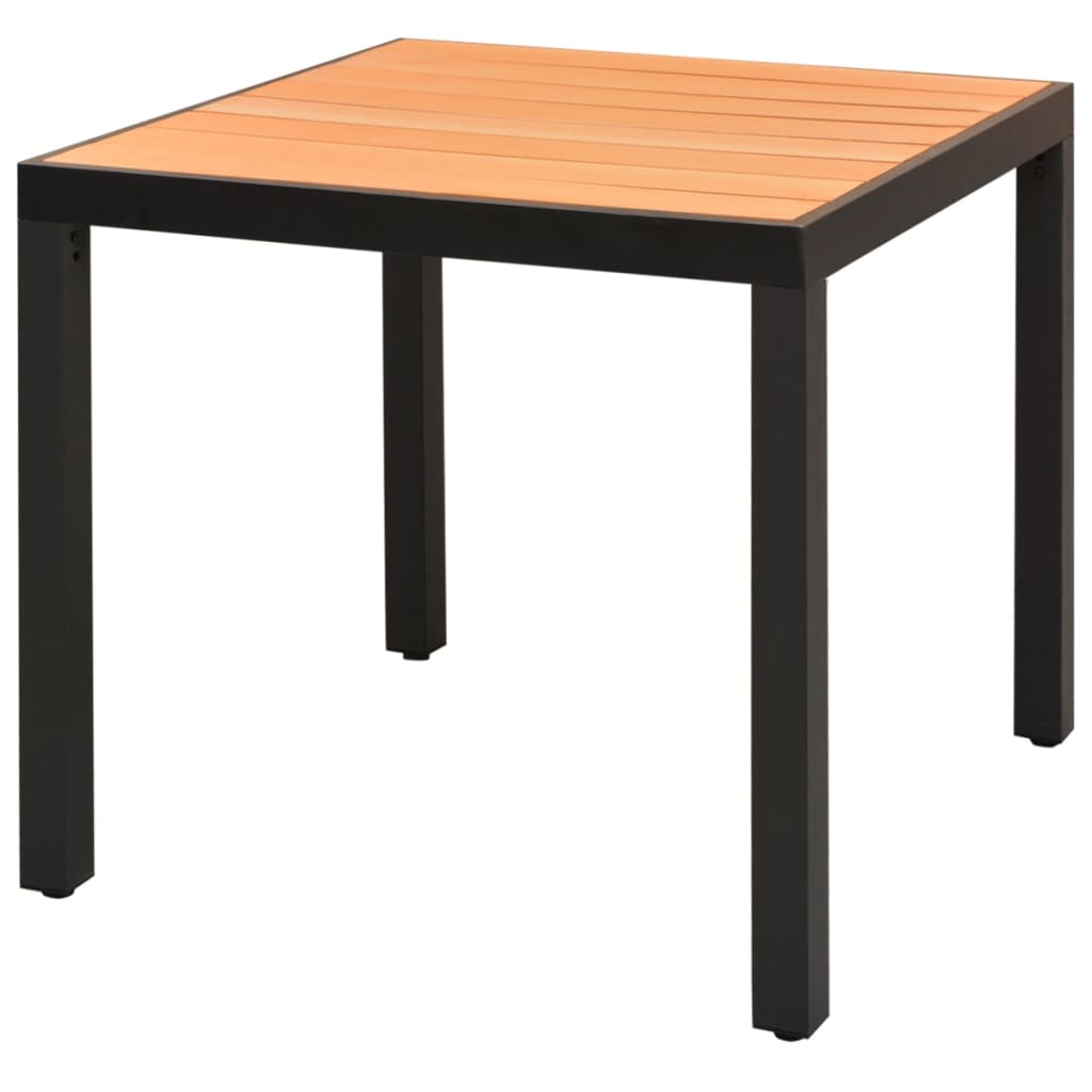 vidaXL طاولة حديقة بني 80×80×74 سم ألومنيوم وخشب WPC