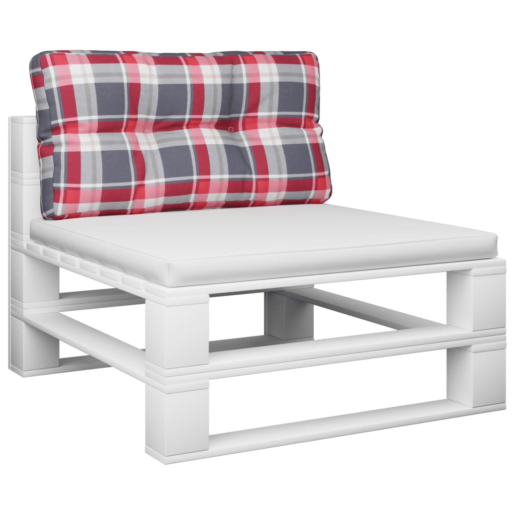 vidaXL وسادة أريكة طبليات نمط كاروهات أحمر 70×40×10 سم