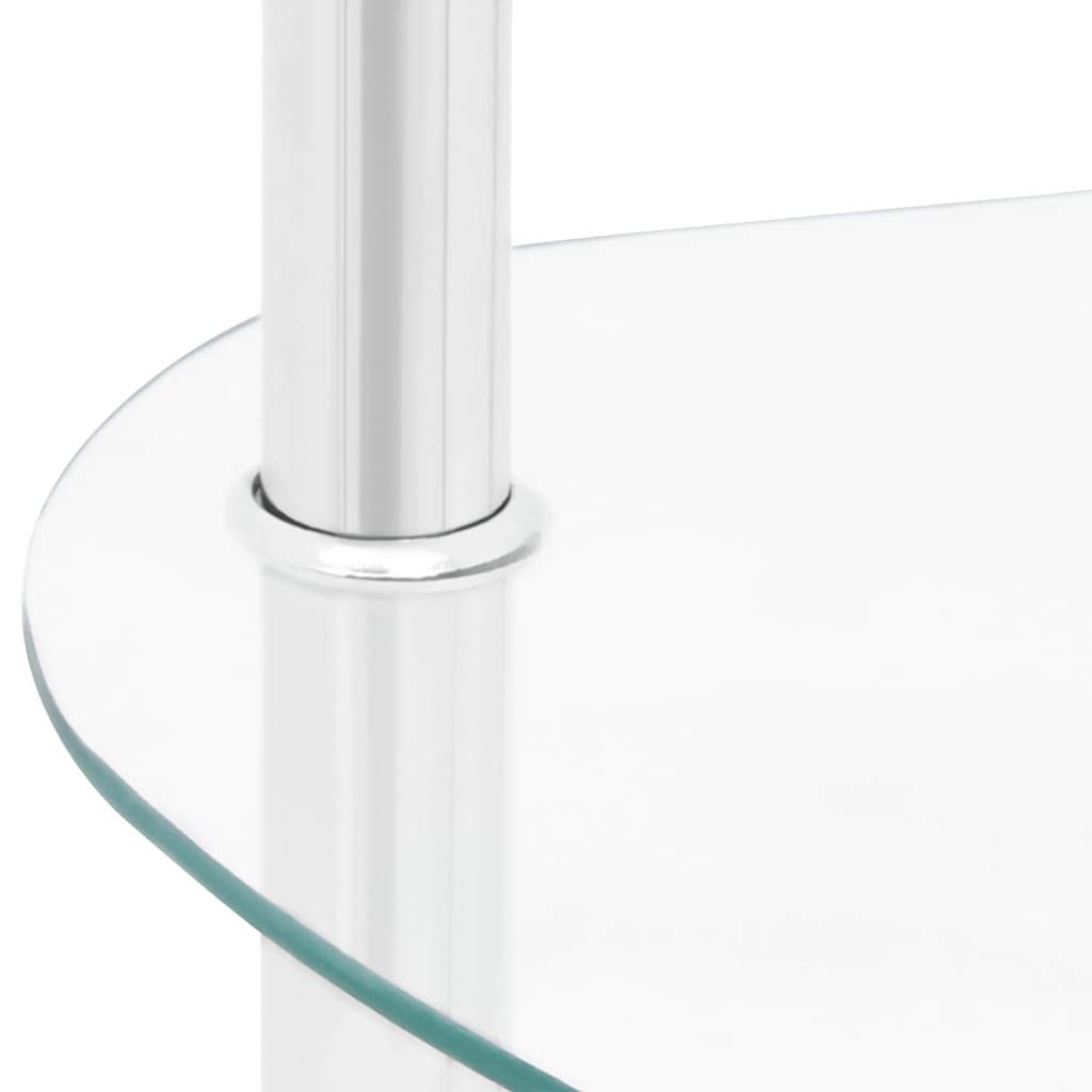 vidaXL طاولة جانبية شفافة بطابقين38×38×50 سم زجاج مقسّى