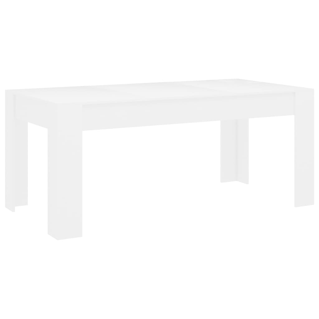 vidaXL طاولة سفرة أبيض 180×90×76 سم خشب حبيبي