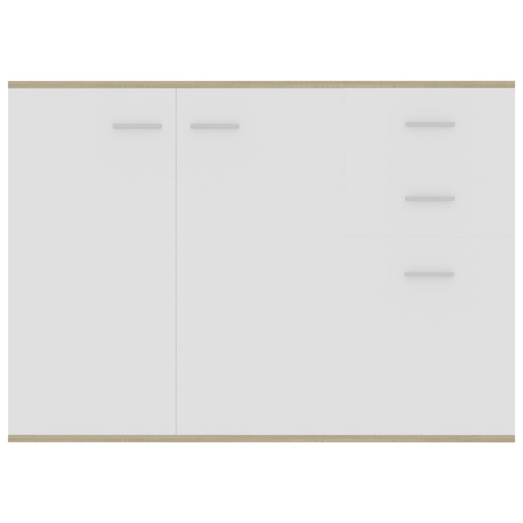 vidaXL خزانة جانبية أبيض وسونوما اوك 105×30×75 سم خشب مضغوط