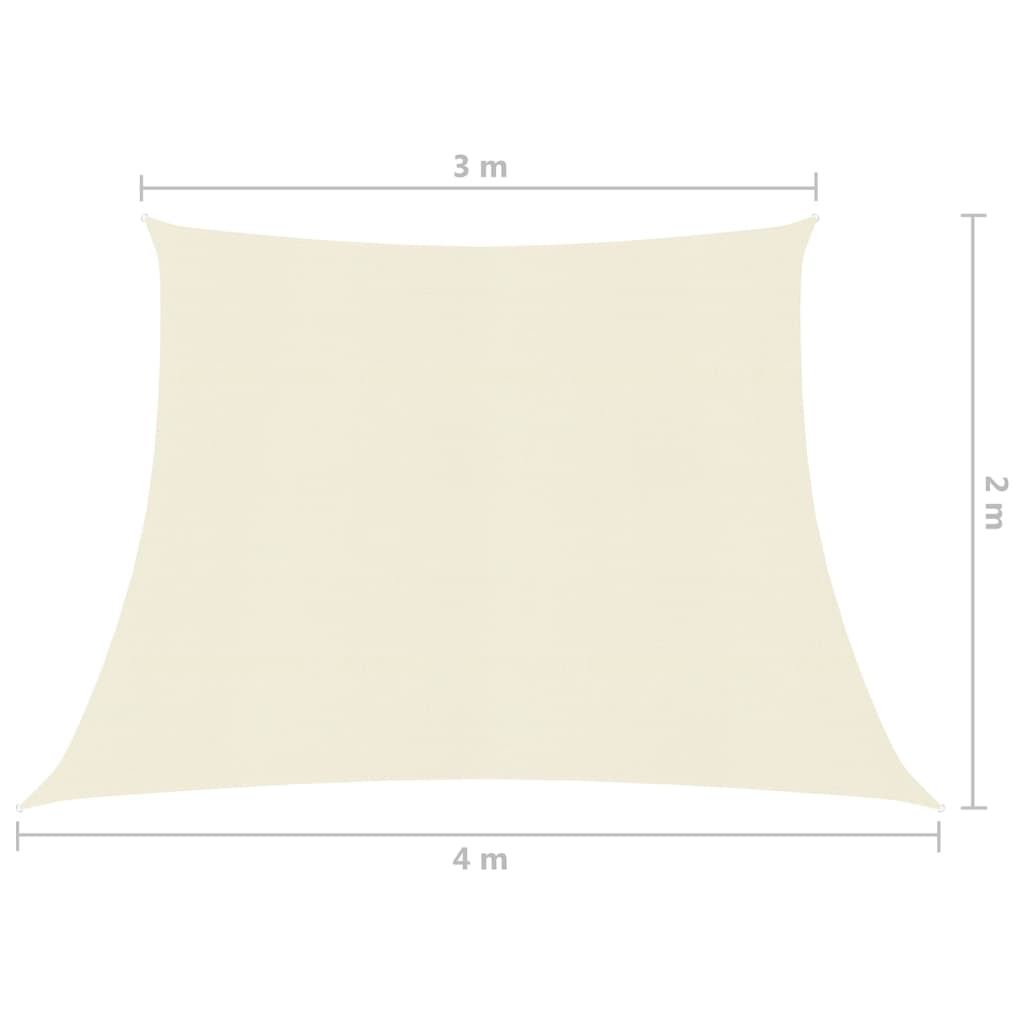 vidaXL مظلة شراعية 160 جم/م² كريمى 4/3×2 م HDPE