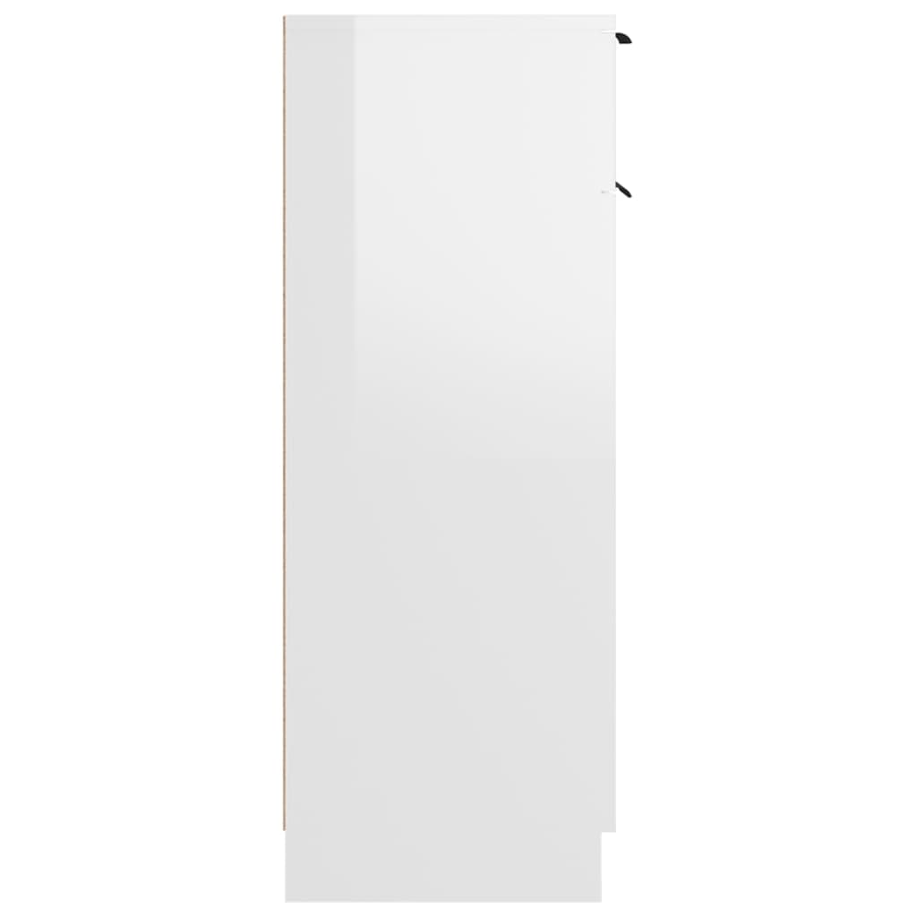 vidaXL خزانة حمام أبيض شديد اللمعان 32×34×90 سم خشب صناعي