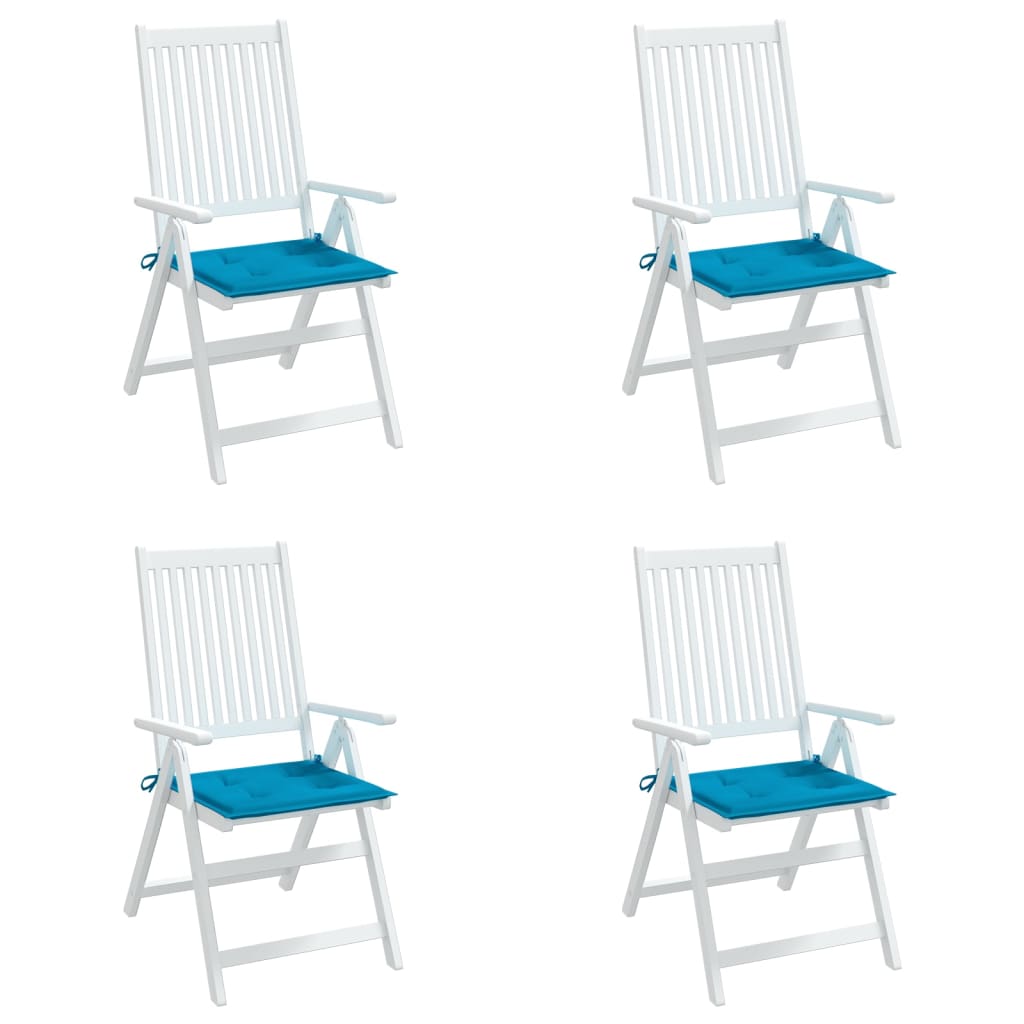 vidaXL وسائد كرسي حديقة 4 ق أزرق 40×40×3 سم