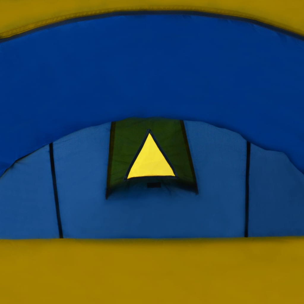 vidaXL خيمة تخييم 4 أشخاص أزرق كحلي/أصفر