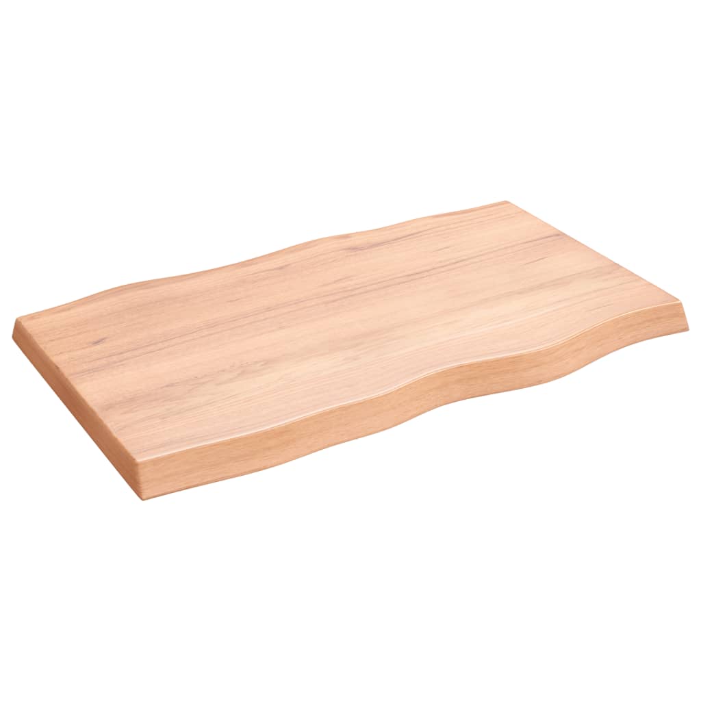 vidaXL سطح طاولة لون بني فاتح 100*60*(2-6) سم خشب صلب معالج وحواف خام