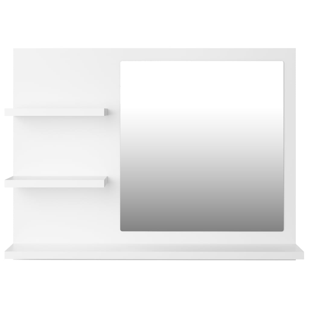 vidaXL مرآة حمام أبيض 60×10.5×45 سم خشب حبيبي