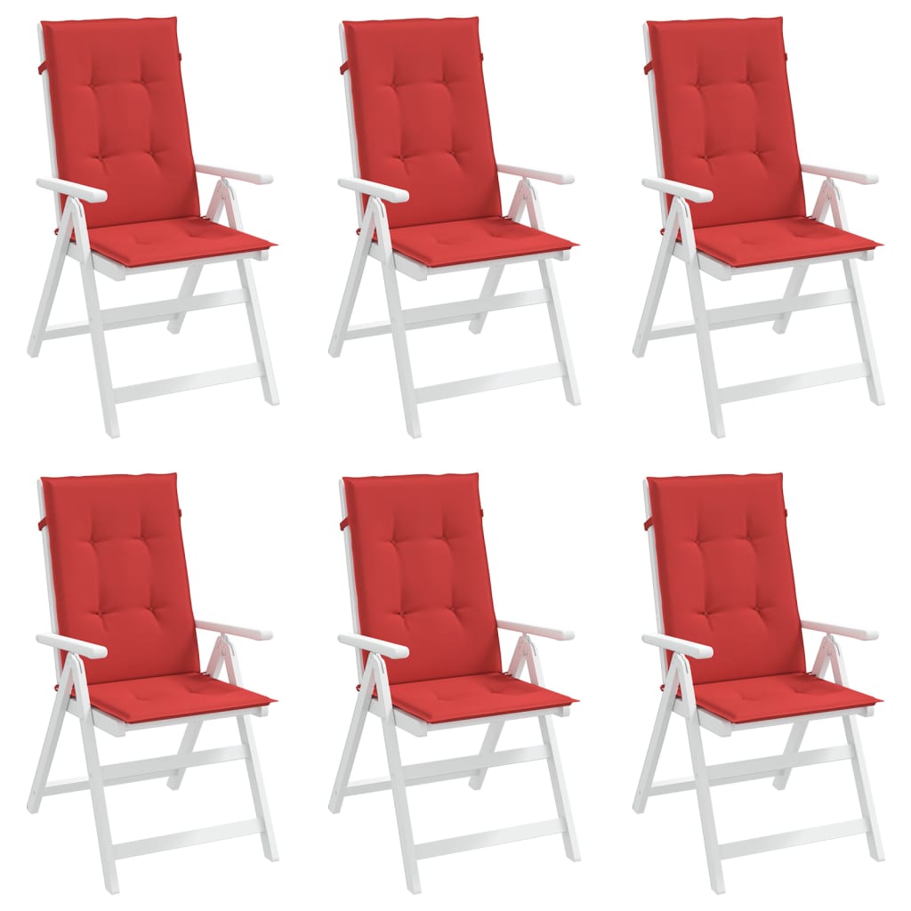 vidaXL وسائد كرسي حديقة 6 ق أحمر 120×50×3 سم