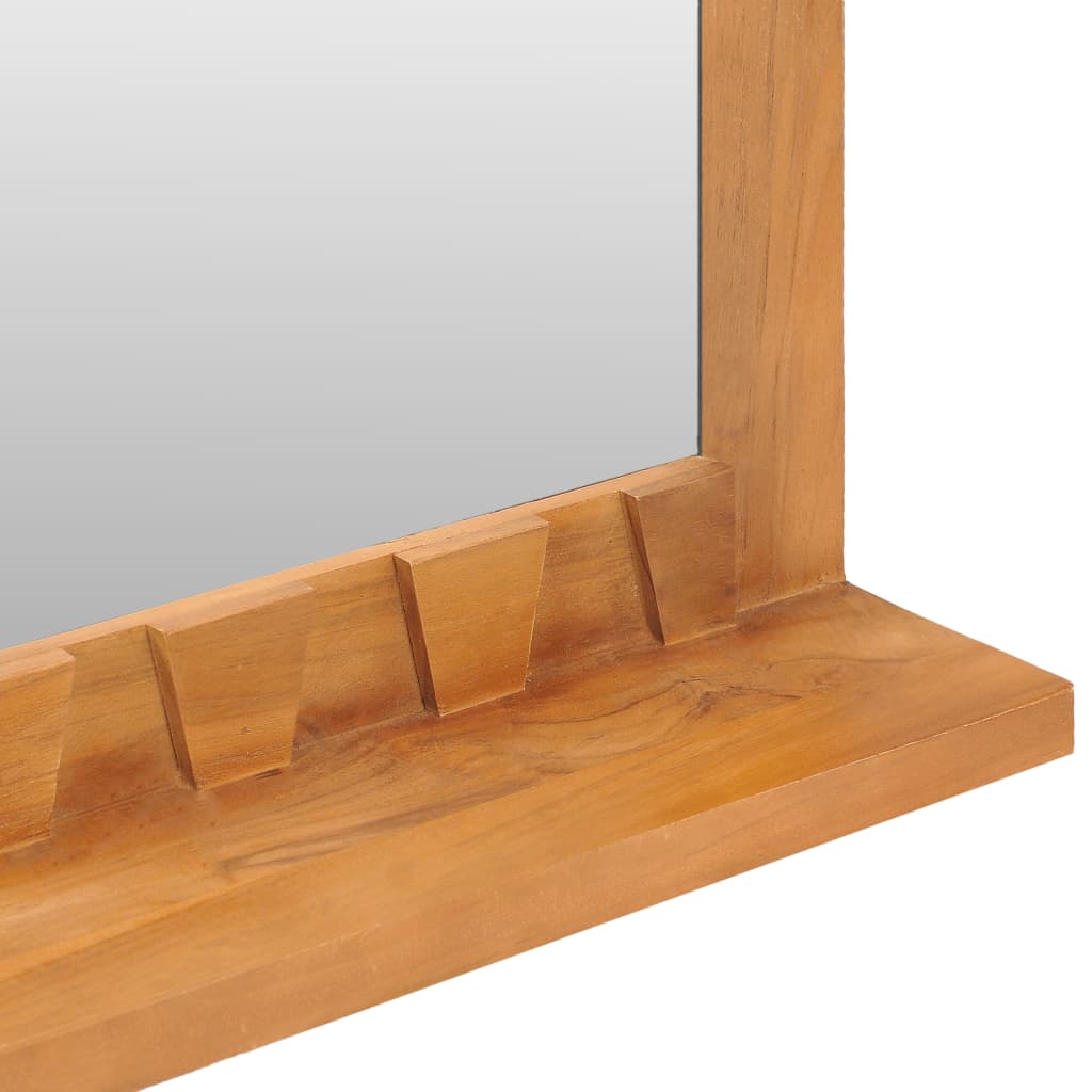 vidaXL مرآة جدارية مع رف 60×12×40 سم خشب ساج صلب