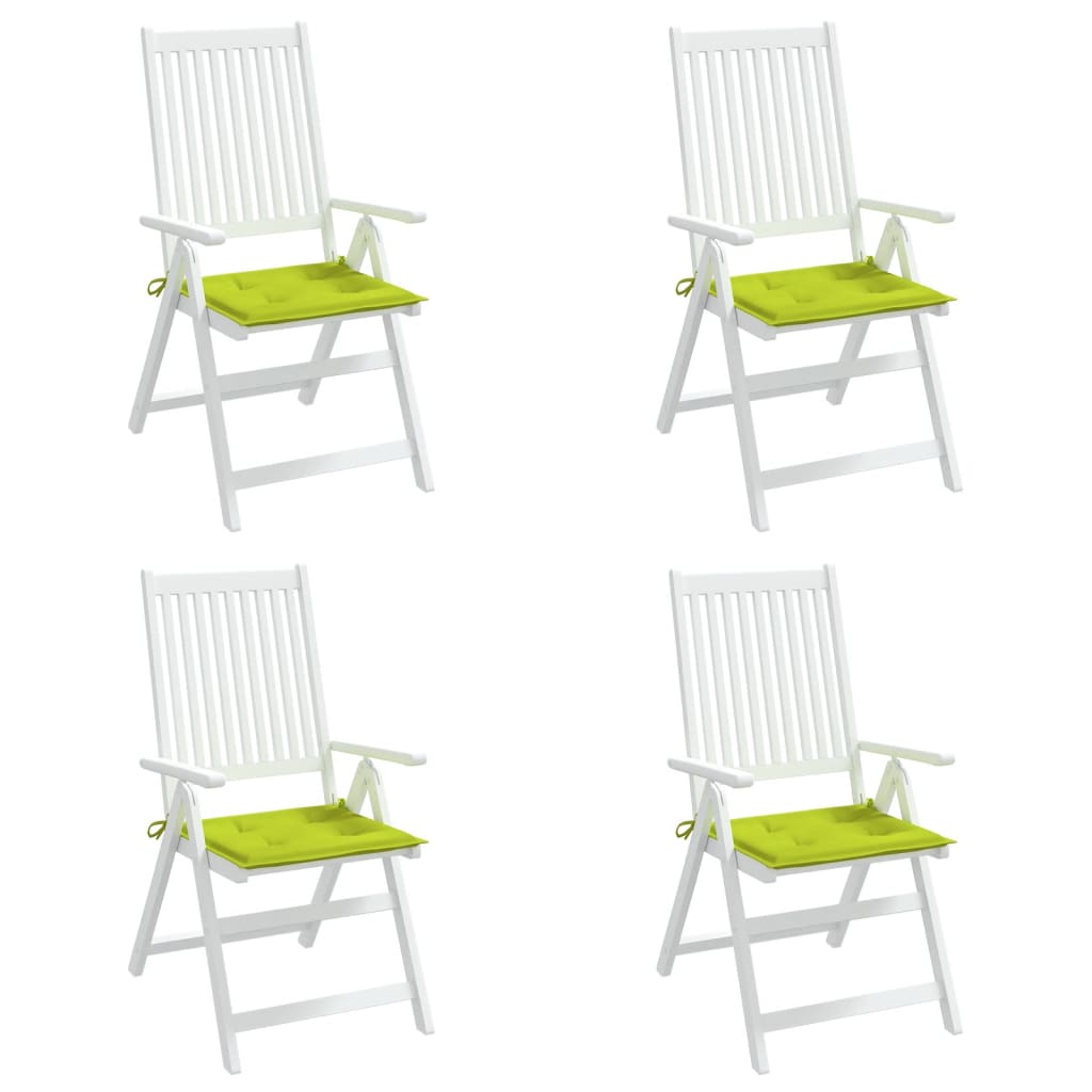 vidaXL وسائد كرسي حديقة 4 ق أخضر ساطع 50×50×3 سم قماش