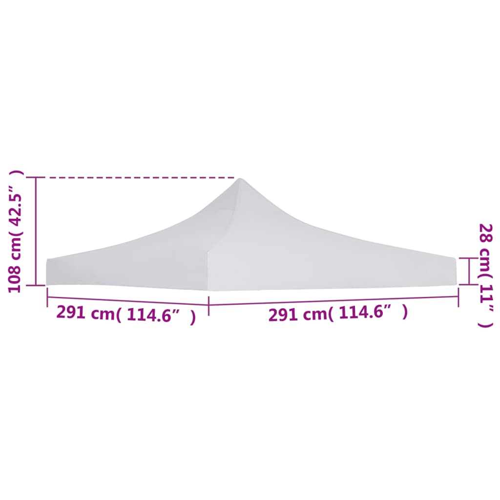 vidaXL سقف خيمة حفلات 3×3 م أبيض
