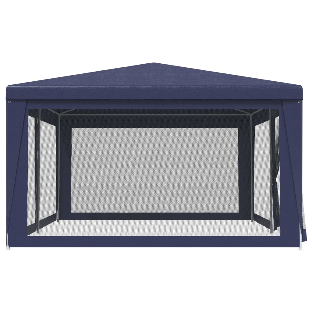 vidaXL خيمة حفلات مع 6 جدران جانبية شبكية أزرق 6×4 م HDPE