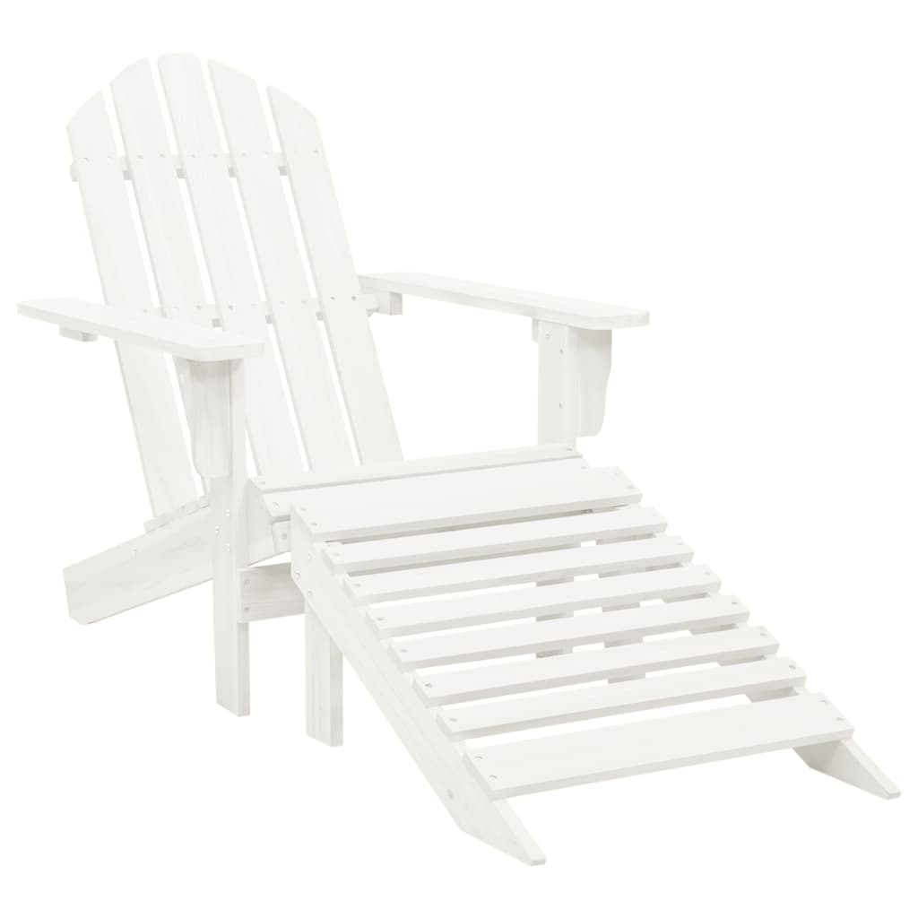 vidaXL كرسي حديقة مع بوف خشب أبيض