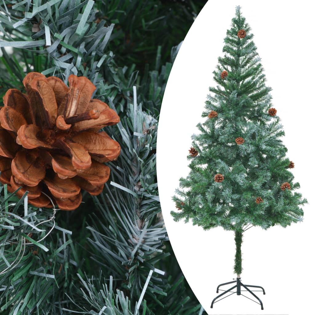 vidaXL شجرة كريسماس صناعية مع أكواز صنوبر 180 سم