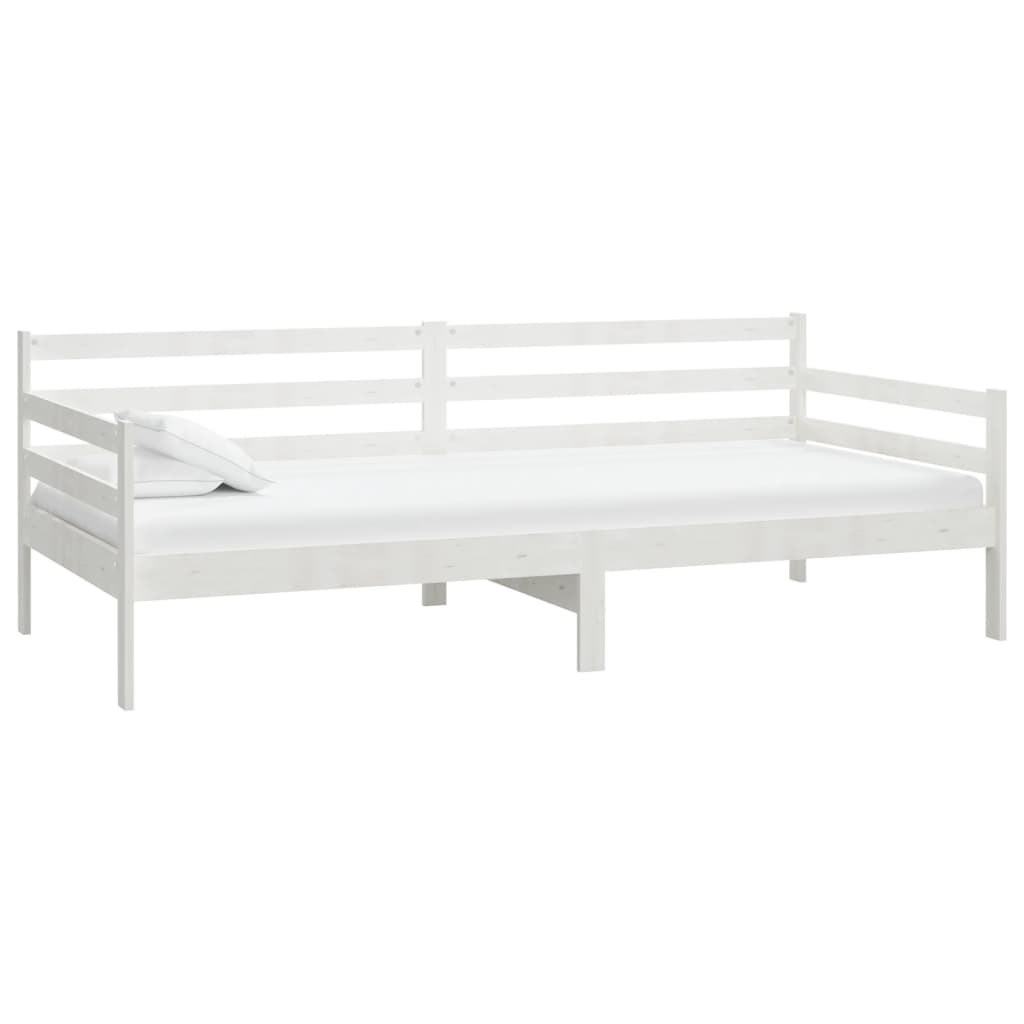 vidaXL سرير نهاري لون أبيض 200x90 سم خشب صنوبر صلب