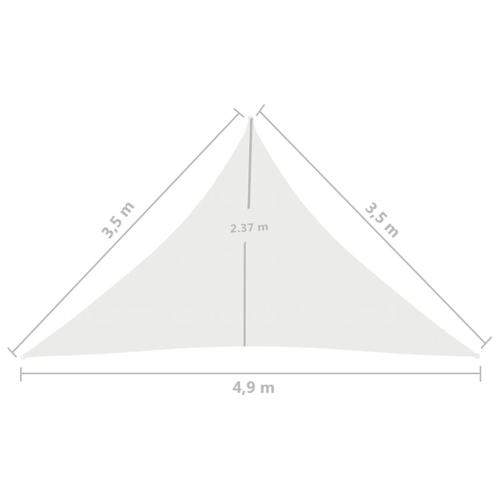 vidaXL مظلة شراعية 160 جم/م² أبيض 3.5×3.5×4.9 م HDPE