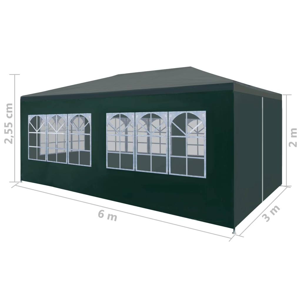 vidaXL خيمة حفلات 3×6 م لون أخضر