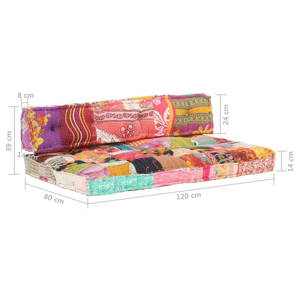 vidaXL وسادة أريكة البليت متعددة الألوان قماش مرقع