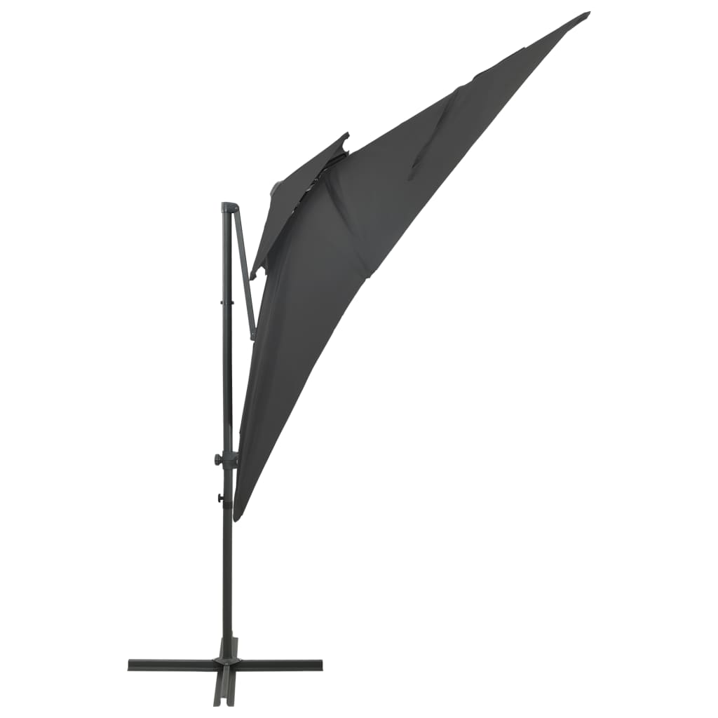 vidaXL مظلة كابولي بسطح مزدوج أنثراسيت 250×250 سم