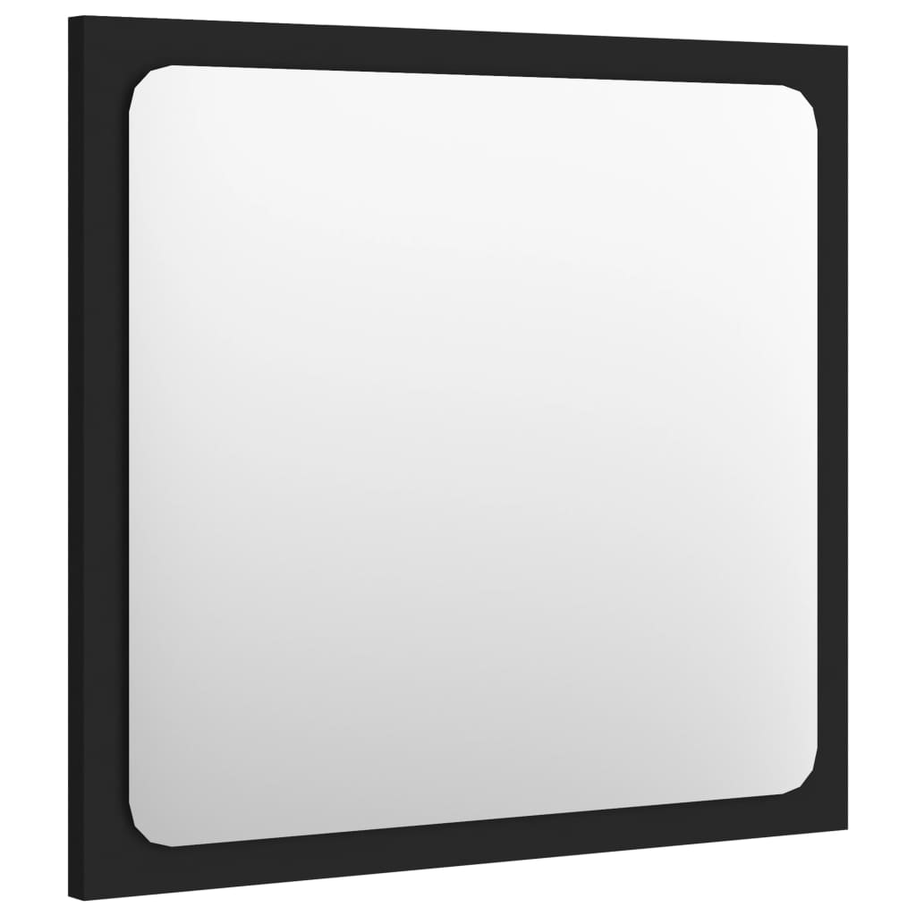vidaXL مرآة حمام أسود 40×1.5×37 سم خشب حبيبي
