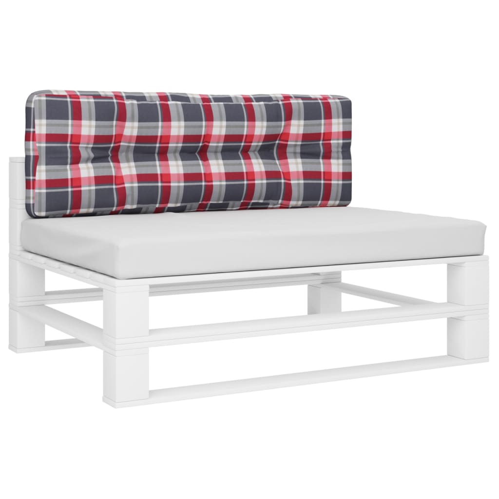 vidaXL وسادة أريكة طبليات نمط كاروهات أحمر 120×40×10 سم