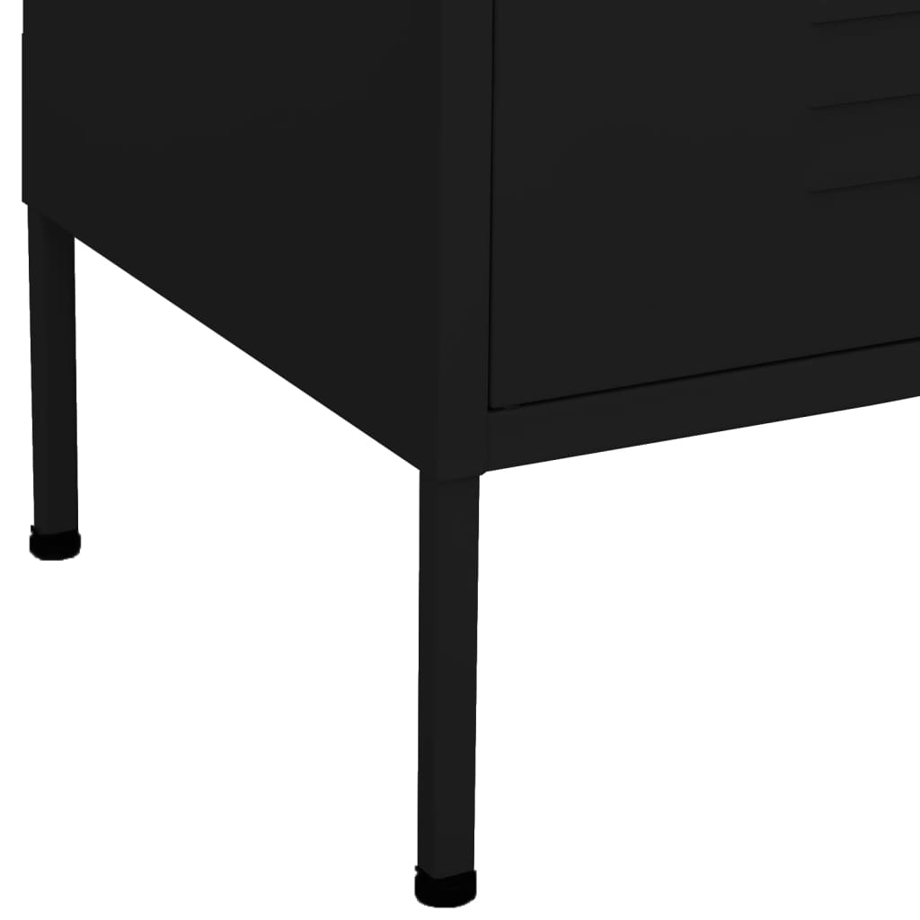 vidaXL خزانة تخزين لون أسود 101,5x35x80 سم فولاذ