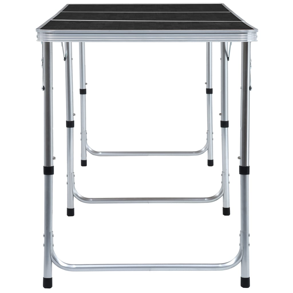 vidaXL طاولة تخييم قابلة للطي رمادي ألومنيوم 180×60 سم
