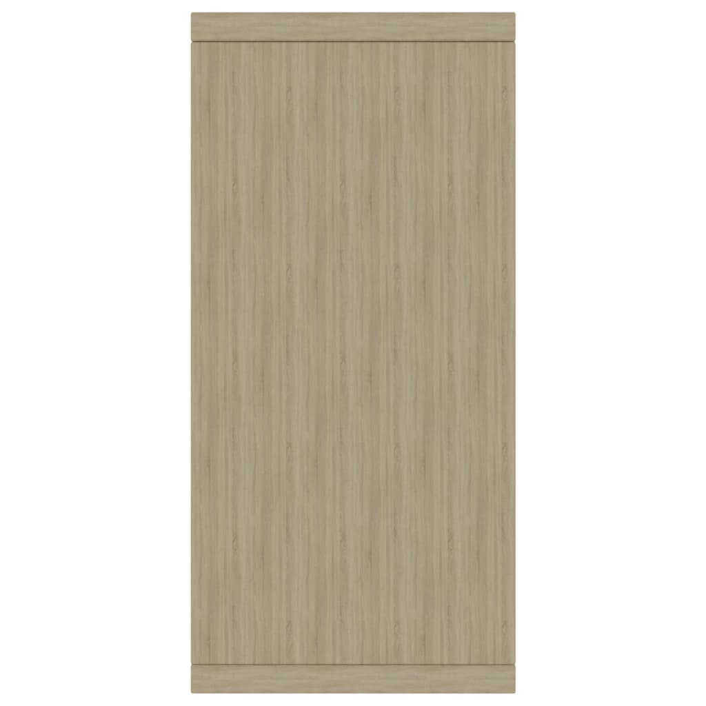 vidaXL خزانة جانبية أبيض وسونوما اوك 88×30×65 سم خشب مضغوط