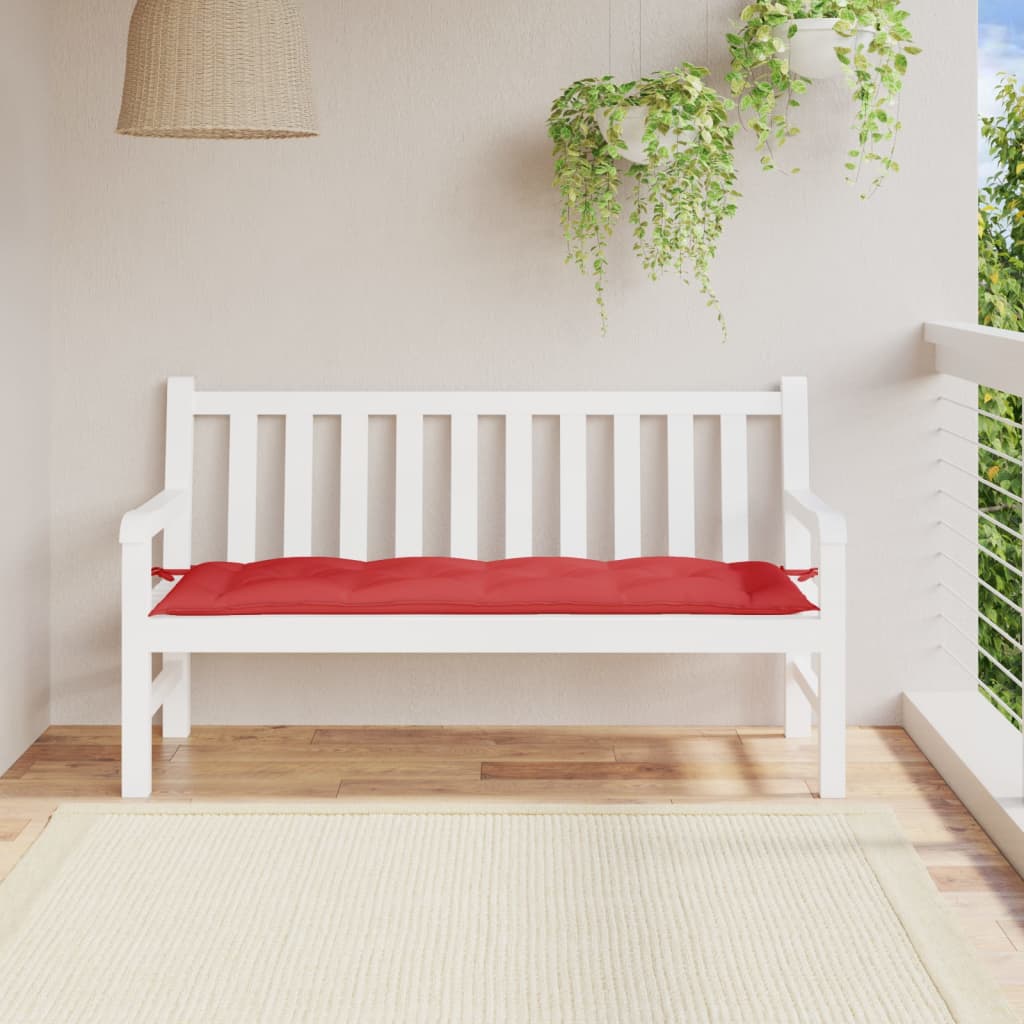 vidaXL وسادة مقعد حديقة أحمر 150×50×7 سم قماش
